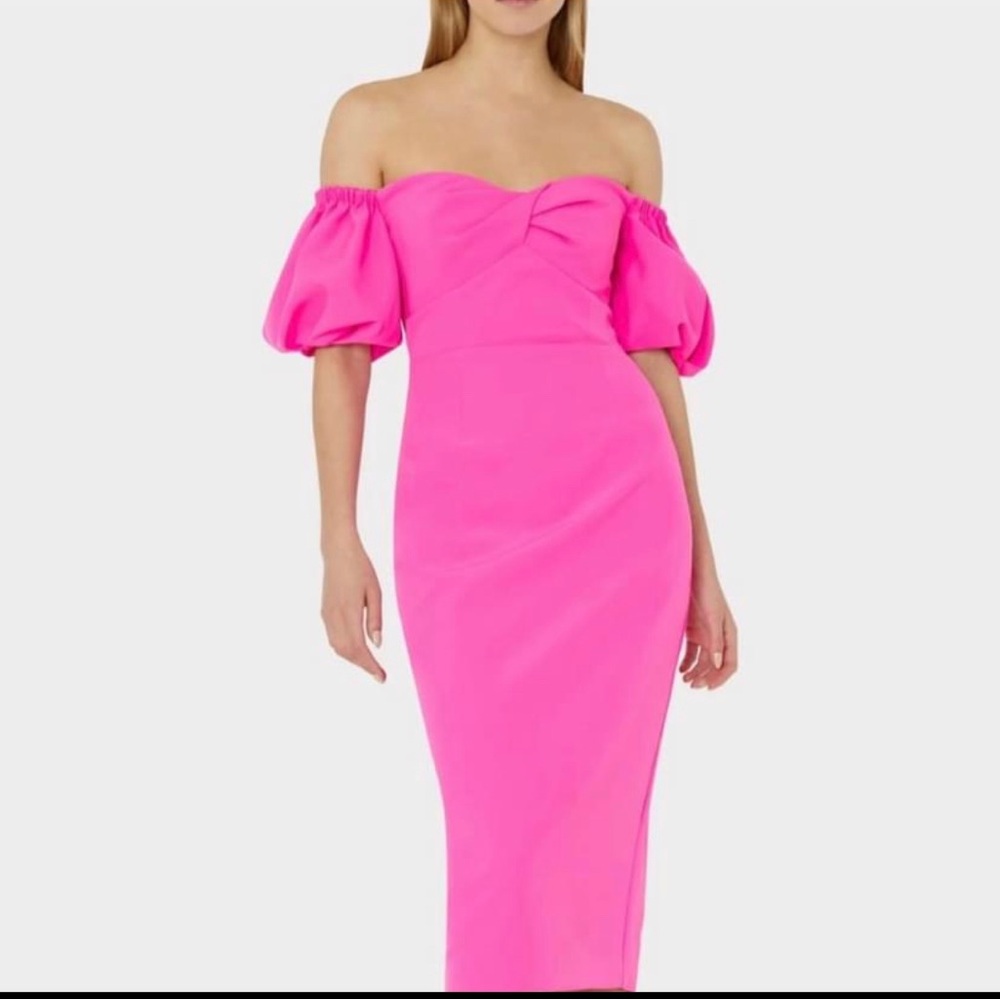 MILLY pink off the shoulder dress